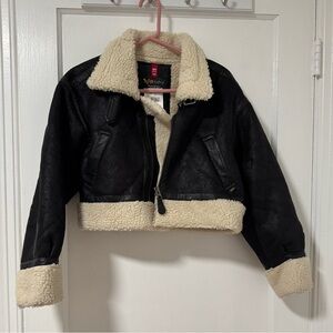 NEW Alpha Industries Leather Sherpa Jacket
